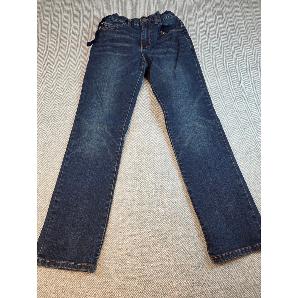 Lucky Brand Boys Classic Straight Dark Wash Stretch Jeans 12 Adjustable Waist